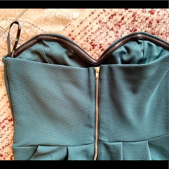 Forever 21 Green/ Teal Strapless Mini Dress - Picture 8 of 9
